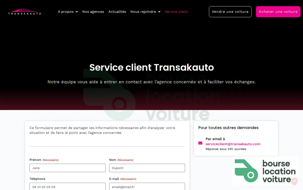 Capture : Service client TransakAuto : un accompagnement à chaque étape